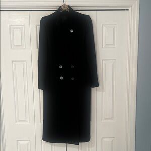 Elegant Black Double-Breasted Women's Coat